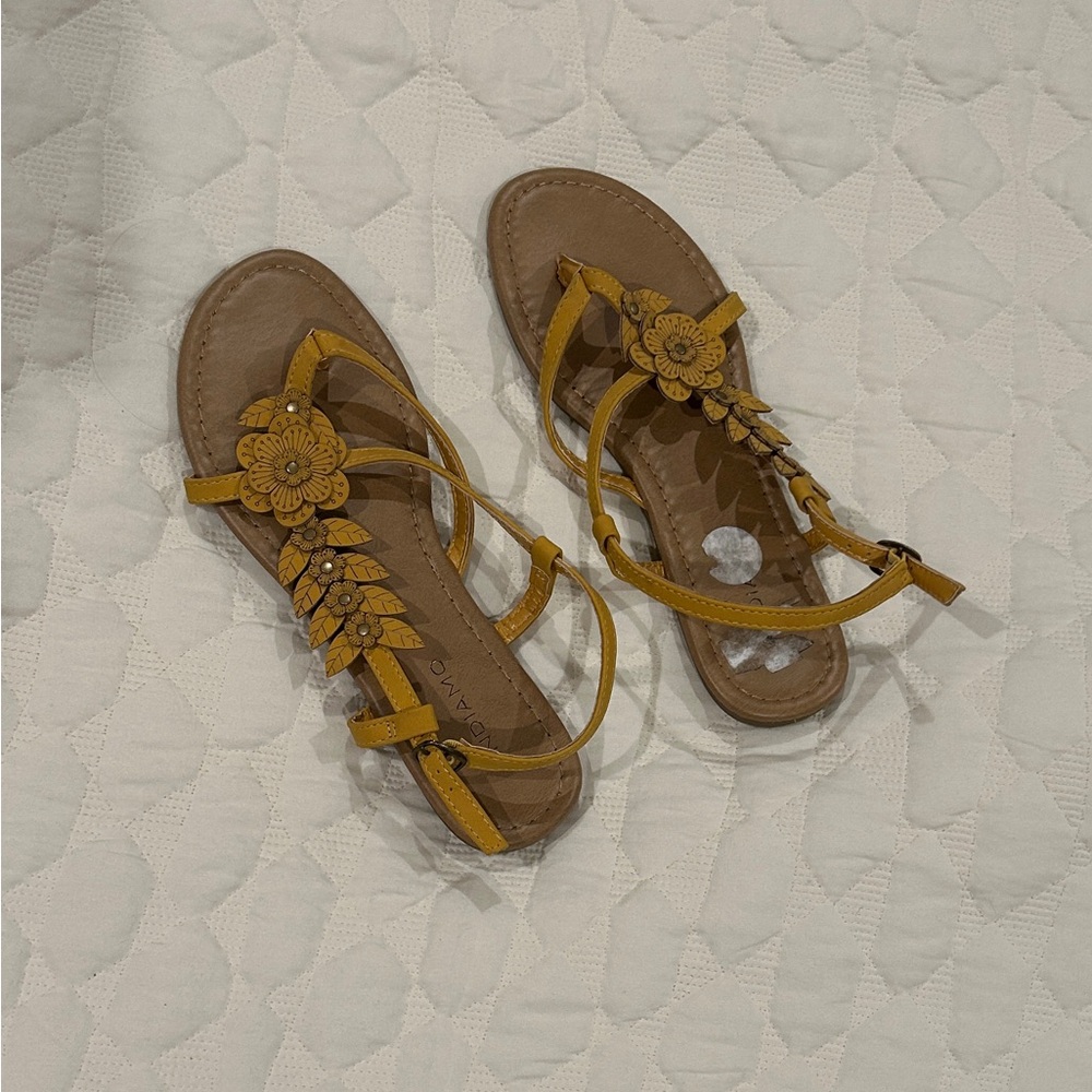 Mustard Floral Women's Sandals